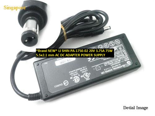 *Brand NEW* LI SHIN PA-1750-02 20V 3.75A 75W 5.5x2.1 mm AC DC ADAPTER POWER SUPPLY
